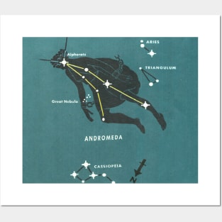 Andromeda Vintage Star Map Posters and Art